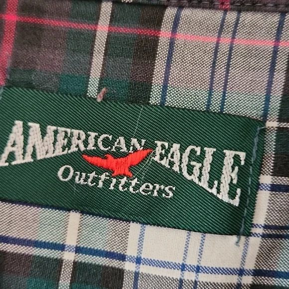 American Eagle Outfitters Men's Size Large Plaid Shirt - Picture 3 of 10